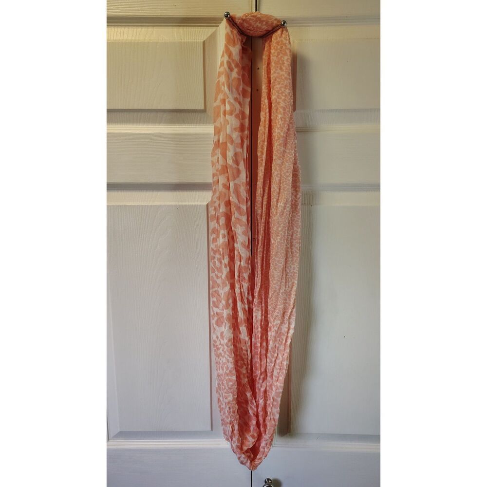 Jennifer Lopez JLO Coral Pink Mixed Animal Print Infinity Scarf - One Size